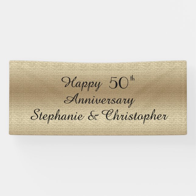 Goldenes 50-jähriges Party Elegant Banner (Horizontal)