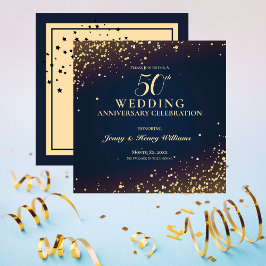 Goldenes 50-jähriges Party zum Hochzeitstag Einladung