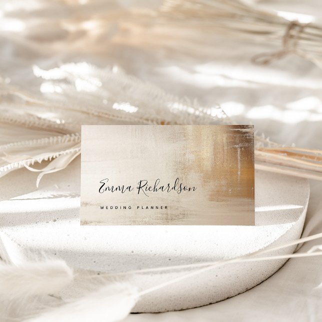 Goldenes Abstrakt | elegant Visitenkarte (An elegant, faux gold and neutral abstract business card)