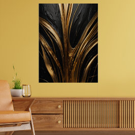 Goldenes Abstraktes Poster | Eleganter Black Gold 