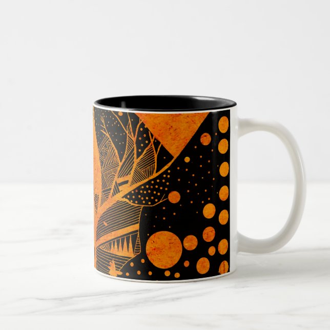 goldenes abstraktes zweifarbige tasse (Rechts)