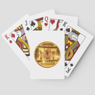 Goldenes Afrikanisches Ethno-Kunstprintdesign Spielkarten
