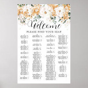 Goldenes Alphabetisches Quinceanera Seekarte Poster