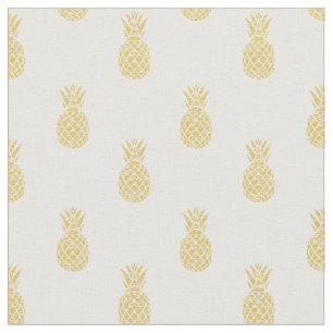 Goldenes Ananas-Muster-Baumwollgewebe Stoff