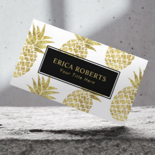 Goldenes Ananas Muster Modernes tropisches Visitenkarte