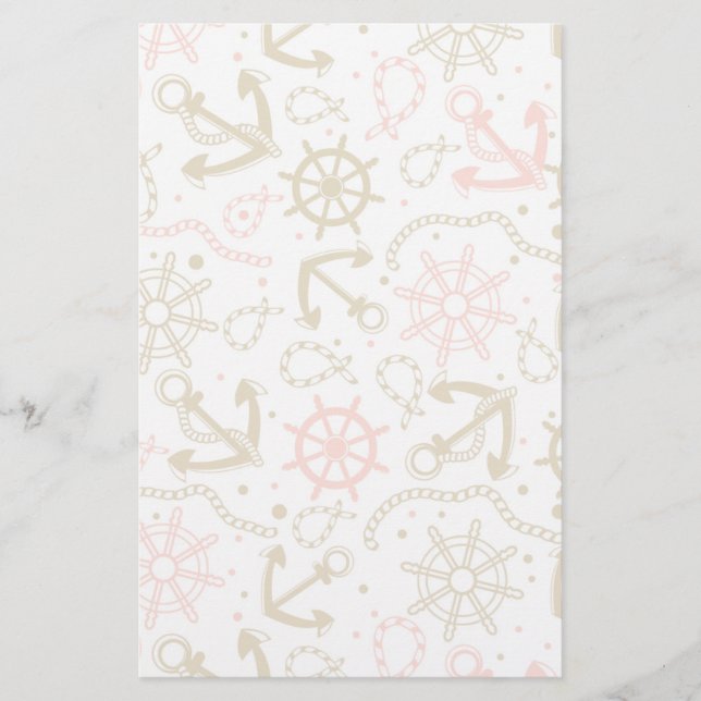 Goldenes Anchor-Muster Briefpapier (Vorderseite)