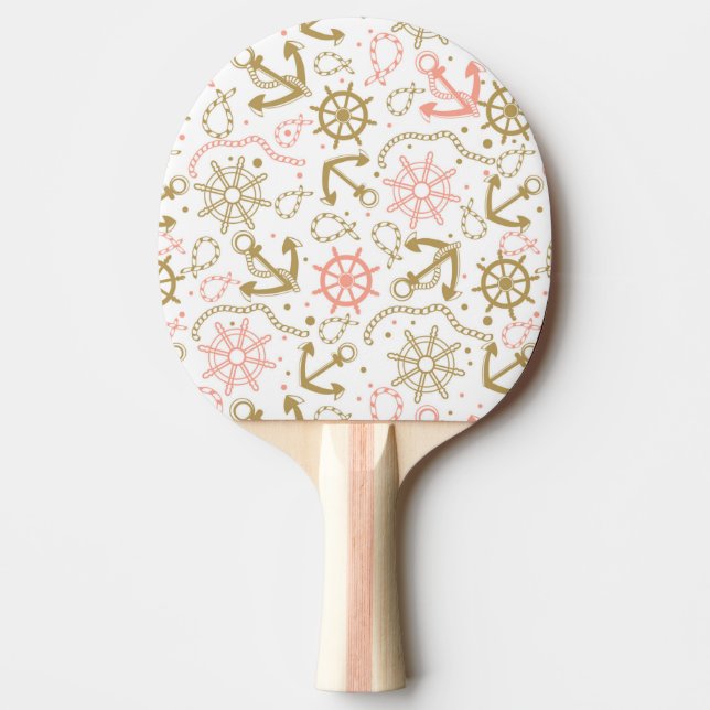 Goldenes Ankermuster Tischtennis Schläger (Vorderseite)