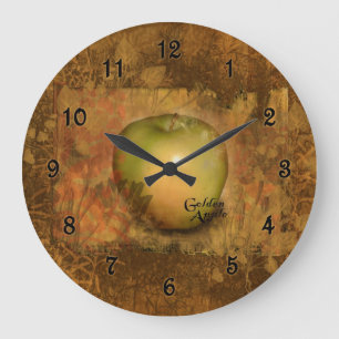 Goldenes Apple botanisch Große Wanduhr