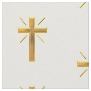 Goldenes Auferstehungs-Kreuz-Gewebe Stoff