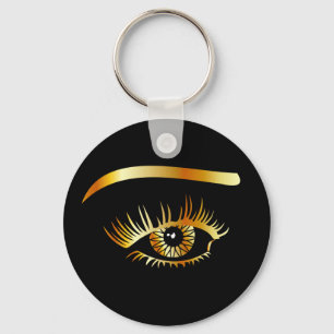 Goldenes Auge mit Augenbraue und Details nach Schlüsselanhänger