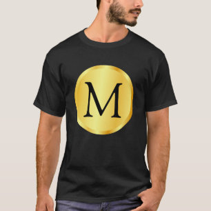Goldenes Aussehen Elegantes Schwarz Trendiges Mono T-Shirt