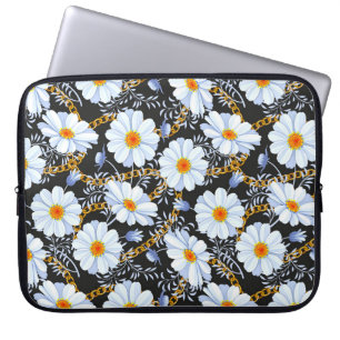 Goldenes Barock: Blumenkettentextur Laptopschutzhülle