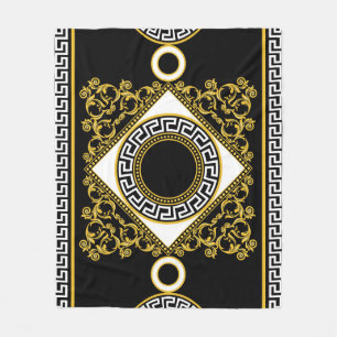 Goldenes Barock: Griechische schwarze Grenze Fleecedecke