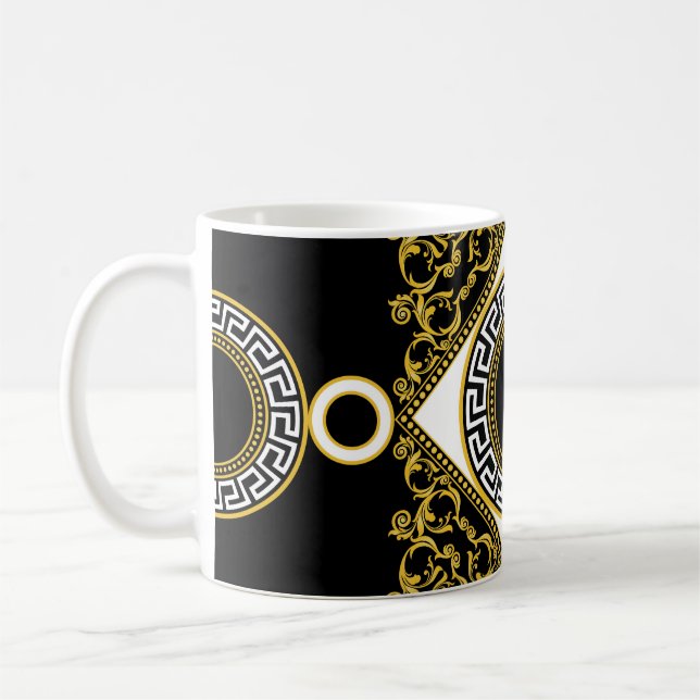 Goldenes Barock: Griechische schwarze Grenze Kaffeetasse (Links)