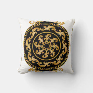 Goldenes Barock, Ketten, schwarze Dekoration Kissen