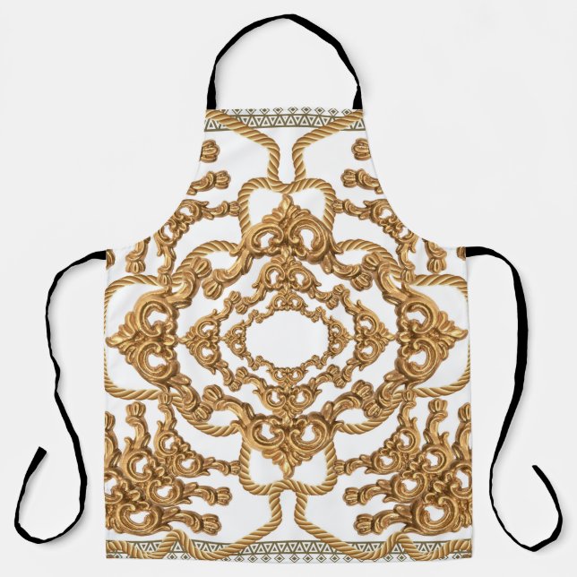 Goldenes Barock: Luxuriöses Ornament Design. Schürze (Vorderseite)