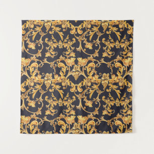 Goldenes Barock, Scroll Verlasse Muster. Wandteppich