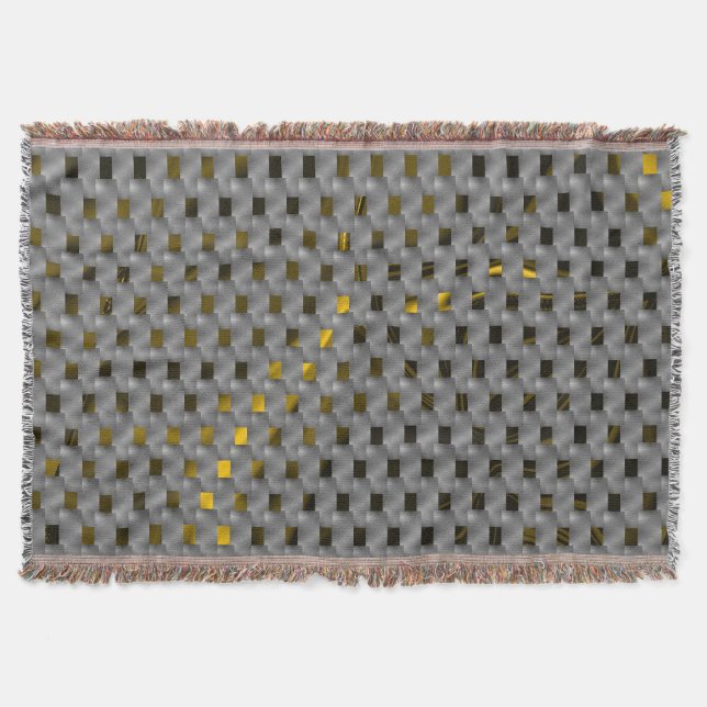 Goldenes Bild unter grauen Tellern, längliche Quad Decke (Vorderseite)