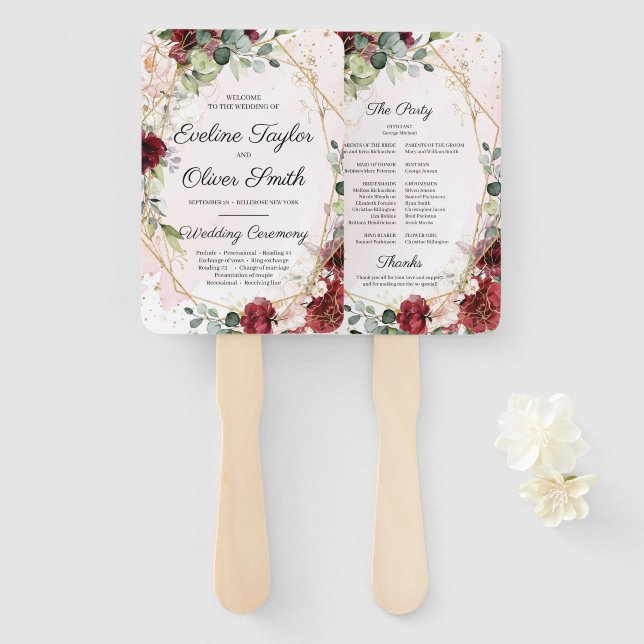 Goldenes Blasenburgunder-Programm Fächer (Vorne und Hinten)