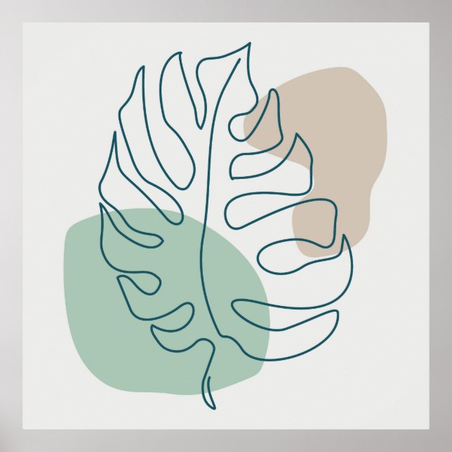 Goldenes Blattdesign Poster (Vorne)