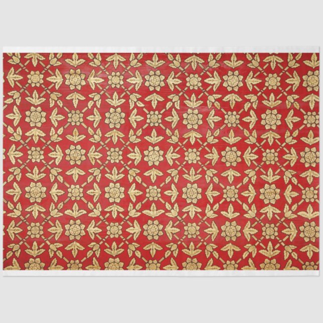 goldenes Blume-Papiertaschentuch Seidenpapier (Vorderseite)