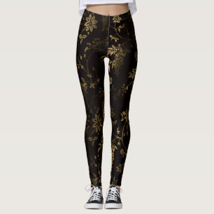 Goldenes Blumen Leggings
