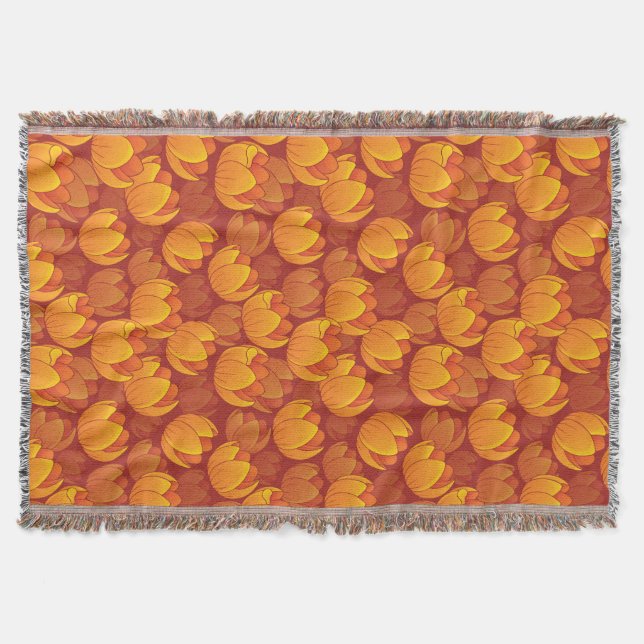 Goldenes Blumen-Muster Decke (Vorderseite)