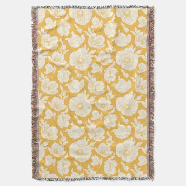 Goldenes Blumen-Muster Decke (Vorderseite Vertikal)