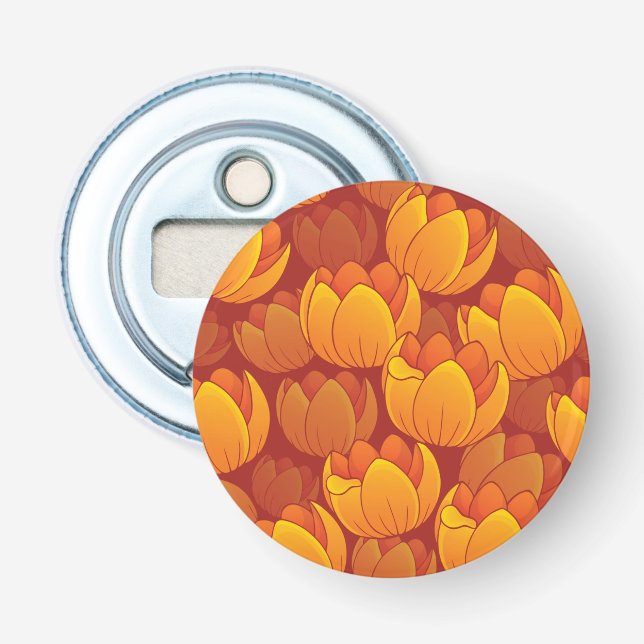 Goldenes Blumen-Muster Flaschenöffner (Vorderseite)