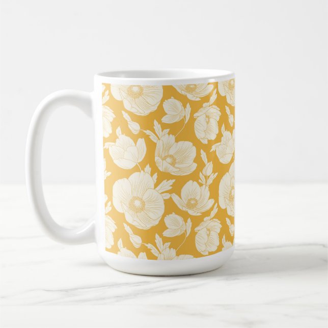 Goldenes Blumen-Muster Kaffeetasse (Links)