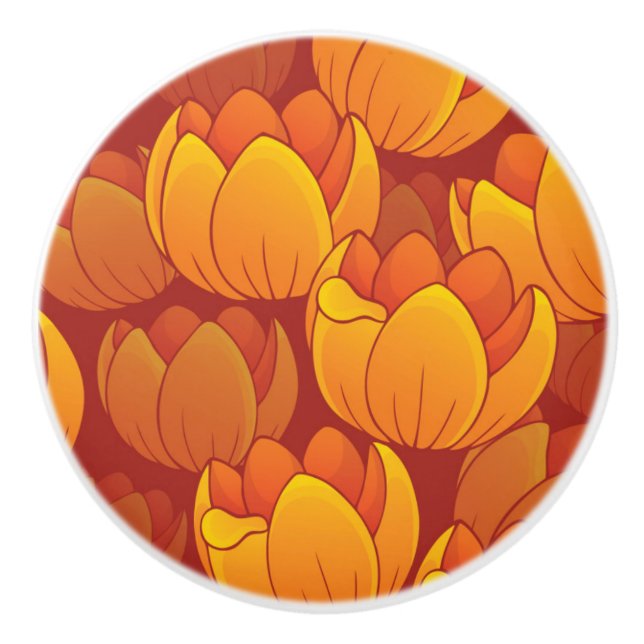 Goldenes Blumen-Muster Keramikknauf (Vorderseite)