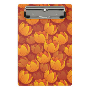 Goldenes Blumen-Muster Mini Klemmbrett