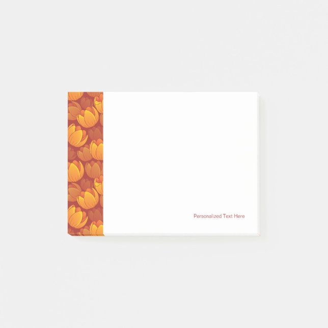 Goldenes Blumen-Muster Post-it Klebezettel (Vorderseite)