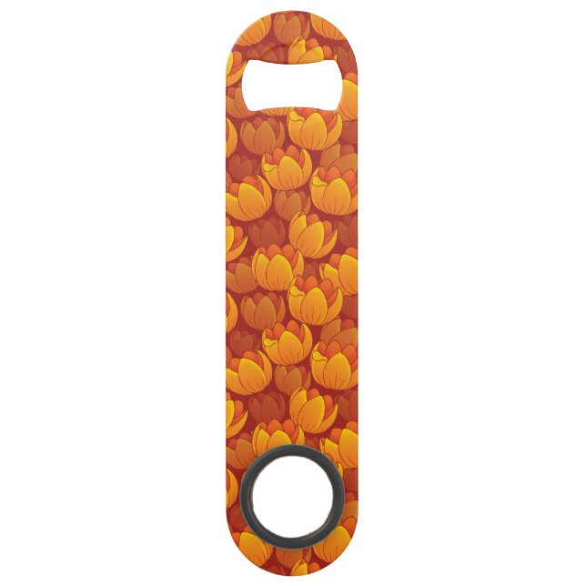 Goldenes Blumen-Muster Speedflaschenöffner (Vorderseite)