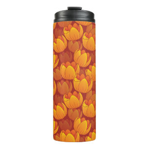 Goldenes Blumen-Muster Thermosbecher