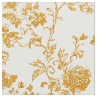 Goldenes Blumen-Toile Stoff