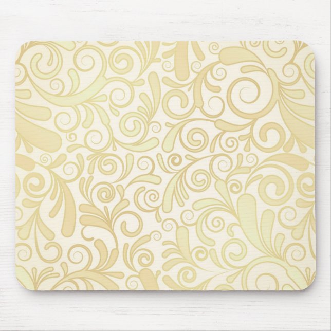 Goldenes Blumenblattmuster Mousepad (Vorne)