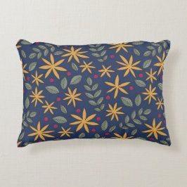 Goldenes Blumenmuster Botanisches Design Dekokissen