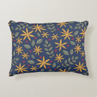 Goldenes Blumenmuster Botanisches Design Dekokissen