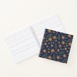 Goldenes Blumenmuster Botanisches Design Notizbuch