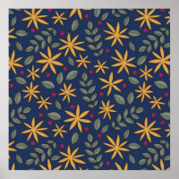 Goldenes Blumenmuster Botanisches Design