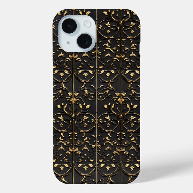 Goldenes Blumenmuster Case-Mate iPhone Hülle (Rückseite)