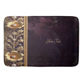 Goldenes Blumenornament-Badmatte Badematte