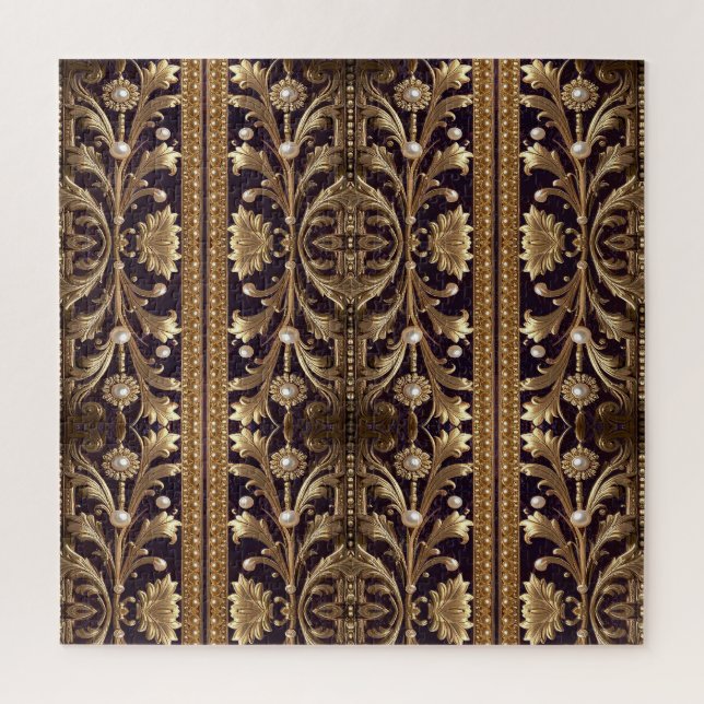 Goldenes Blumenornament Puzzle (Vertikal)