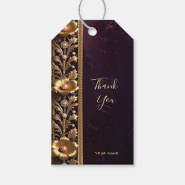 Goldenes Blumenschmuck-Ornament mit Perlen-Geschen Geschenkanhänger
