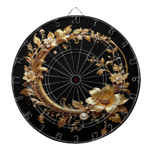 Goldenes Blumenverziertes Dartboard Dartscheibe