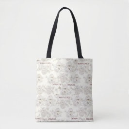Goldenes botanisches Line-Art-Muster Momfulness Tasche