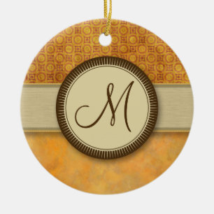 Goldenes Brandmuster mit Monogramm Keramik Ornament