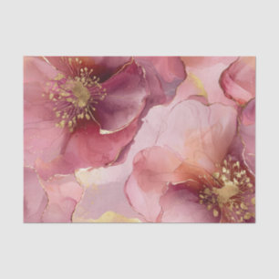 Goldenes Burgund Rosa Blume Brautparty Seidenpapier