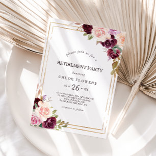 Goldenes Burgundy-Party Einladung